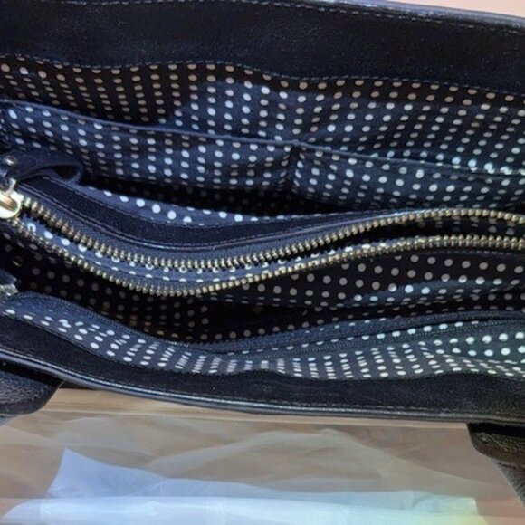 Kate Spade Large Black Leather Bow Handbag w/wristlet - Picture 3 of 4